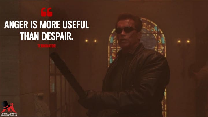 Still from Terminator 3 with a quote