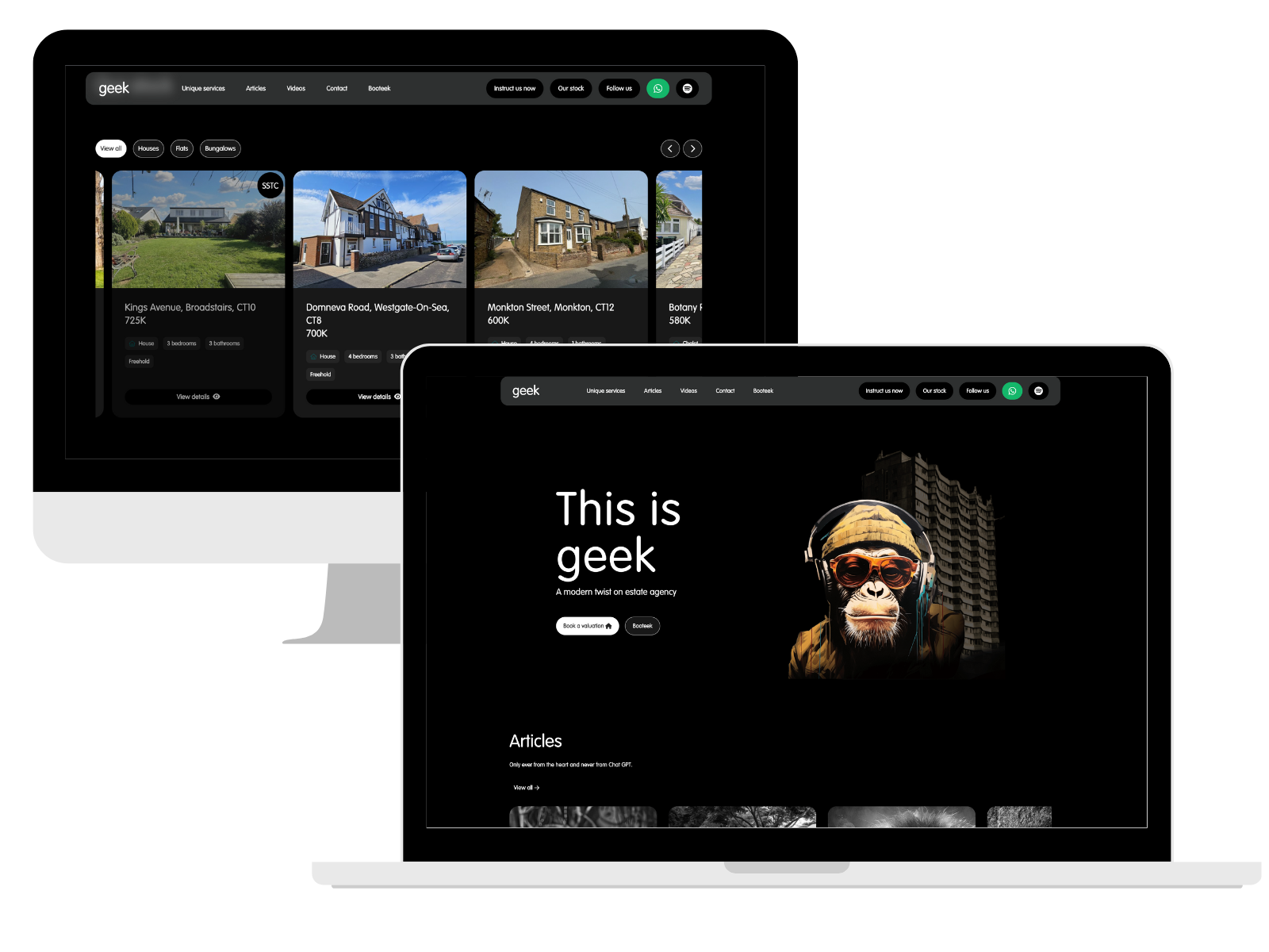 Geek estate agency website development