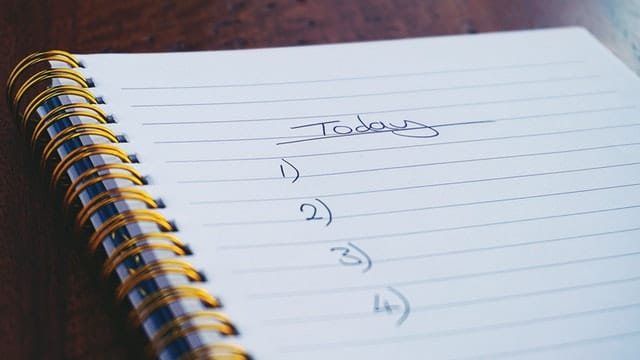 Todo list in a notebook