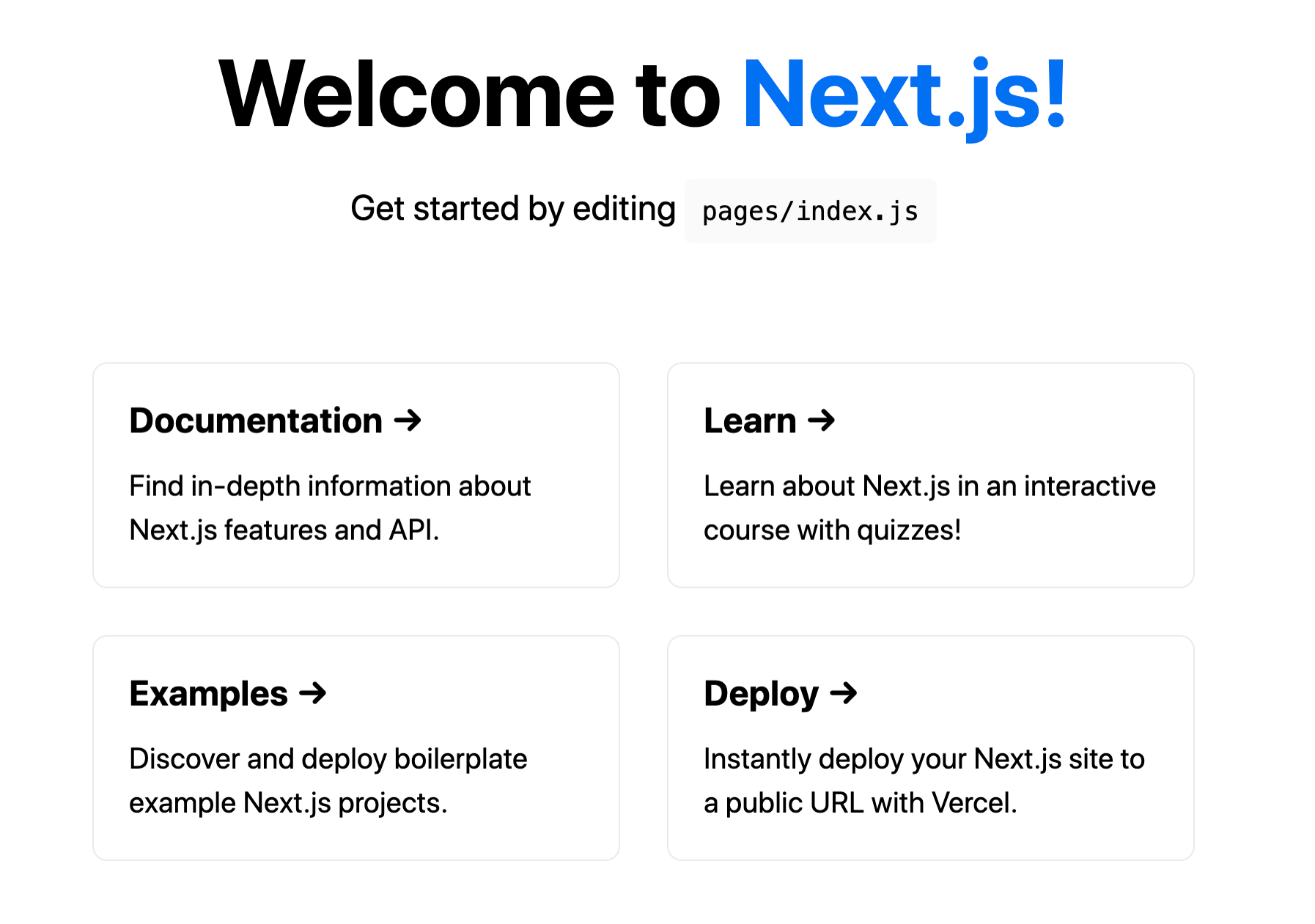 Next.js local development site running on http://localhost:3000
