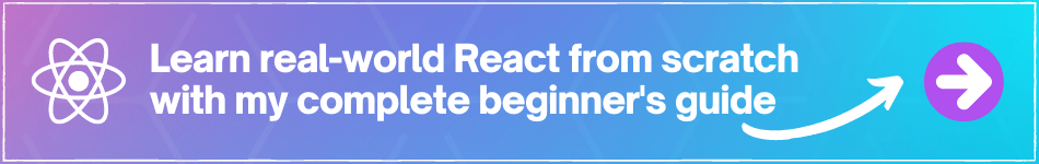banner highlighting the beginner guide to React